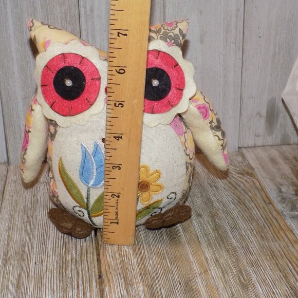 OWL FLORAL FLOWER HOME DECO STUFFED ANIMAL  * - Picture 3 of 9